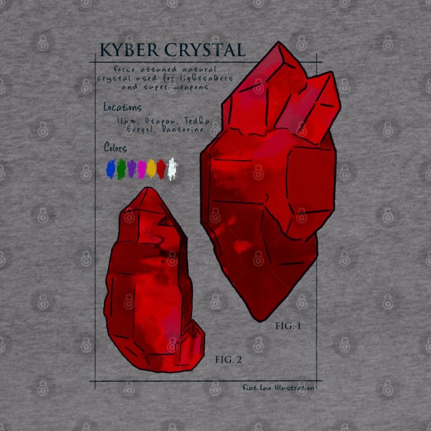 Kyber Crystal Science Illustration in Red by fiatluxillust